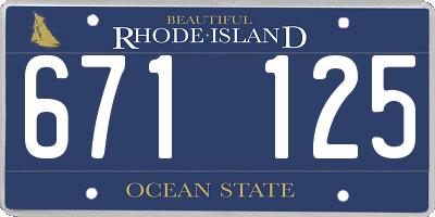 RI license plate 671125