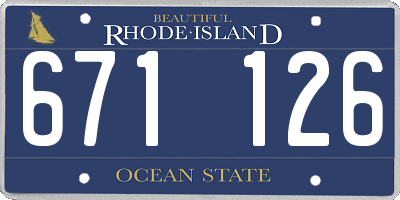 RI license plate 671126