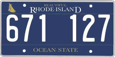 RI license plate 671127