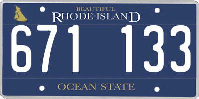 RI license plate 671133