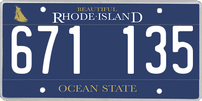 RI license plate 671135