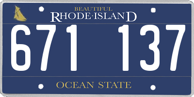 RI license plate 671137