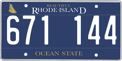 RI license plate 671144