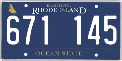 RI license plate 671145