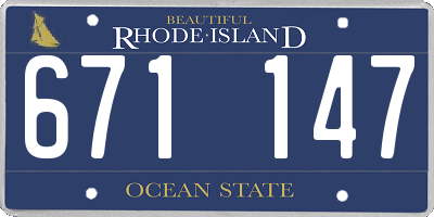 RI license plate 671147