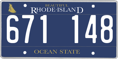 RI license plate 671148