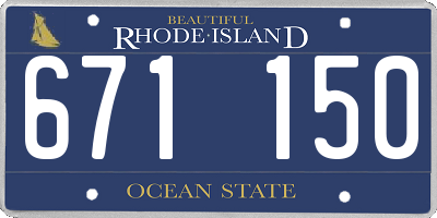 RI license plate 671150