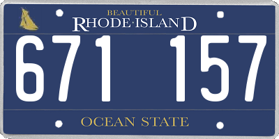 RI license plate 671157