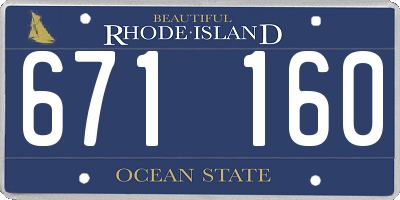 RI license plate 671160