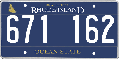 RI license plate 671162