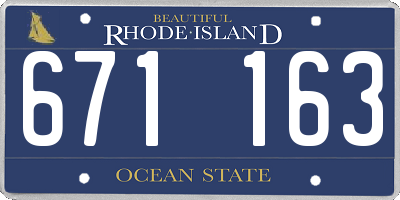RI license plate 671163
