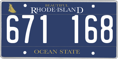 RI license plate 671168