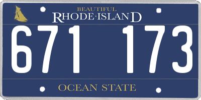 RI license plate 671173