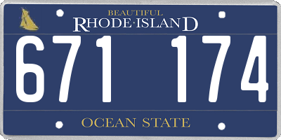 RI license plate 671174