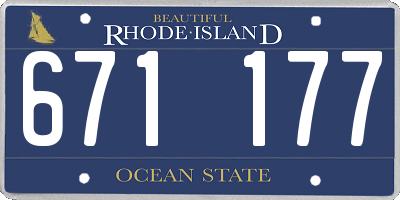 RI license plate 671177