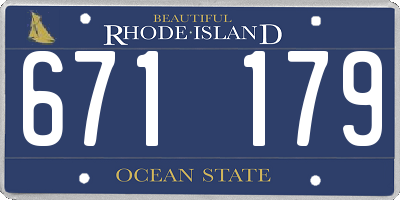 RI license plate 671179