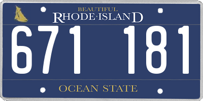 RI license plate 671181
