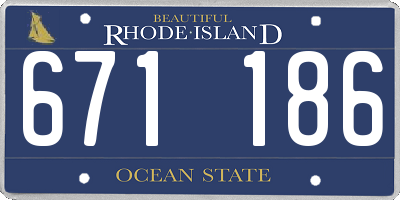 RI license plate 671186