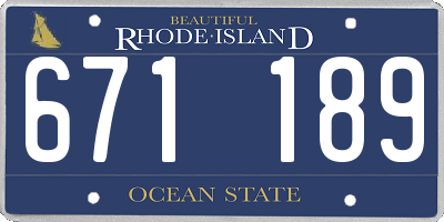 RI license plate 671189