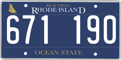 RI license plate 671190