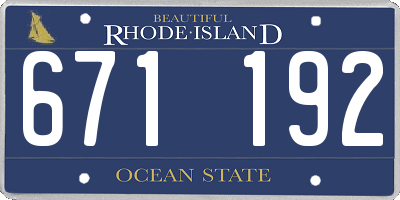 RI license plate 671192