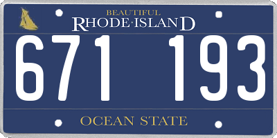 RI license plate 671193
