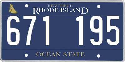 RI license plate 671195