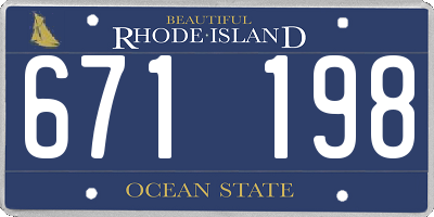 RI license plate 671198