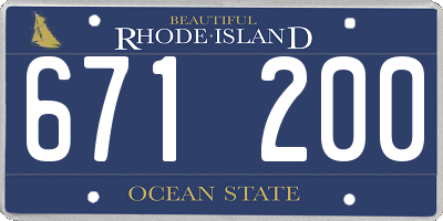 RI license plate 671200