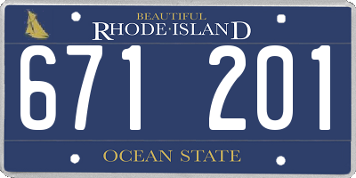 RI license plate 671201