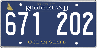 RI license plate 671202