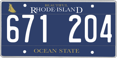 RI license plate 671204