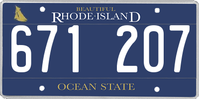 RI license plate 671207