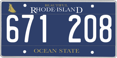 RI license plate 671208