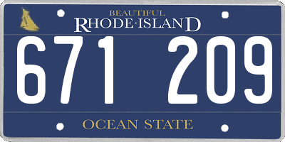 RI license plate 671209