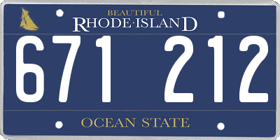 RI license plate 671212