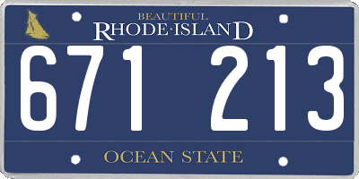 RI license plate 671213