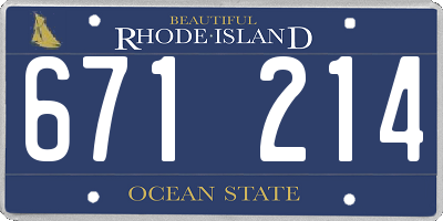 RI license plate 671214