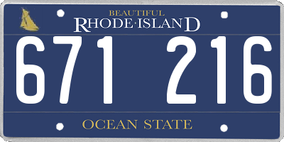RI license plate 671216