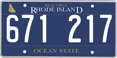 RI license plate 671217