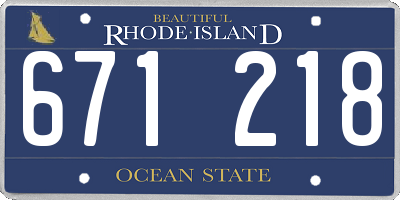 RI license plate 671218