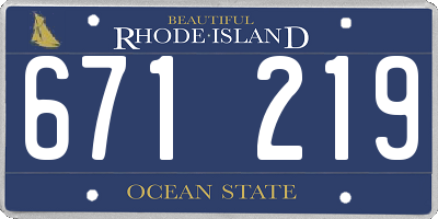 RI license plate 671219