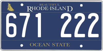 RI license plate 671222