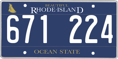 RI license plate 671224