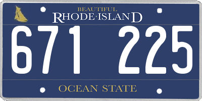 RI license plate 671225