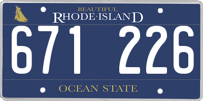 RI license plate 671226