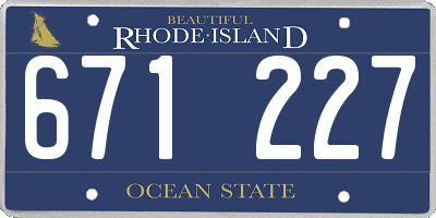 RI license plate 671227