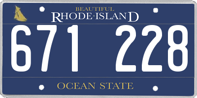 RI license plate 671228
