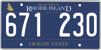 RI license plate 671230
