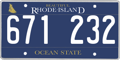 RI license plate 671232